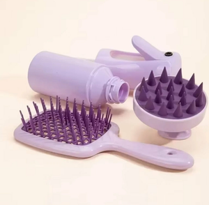 Pink Silicone Scalp Massage Combs Hair Brush