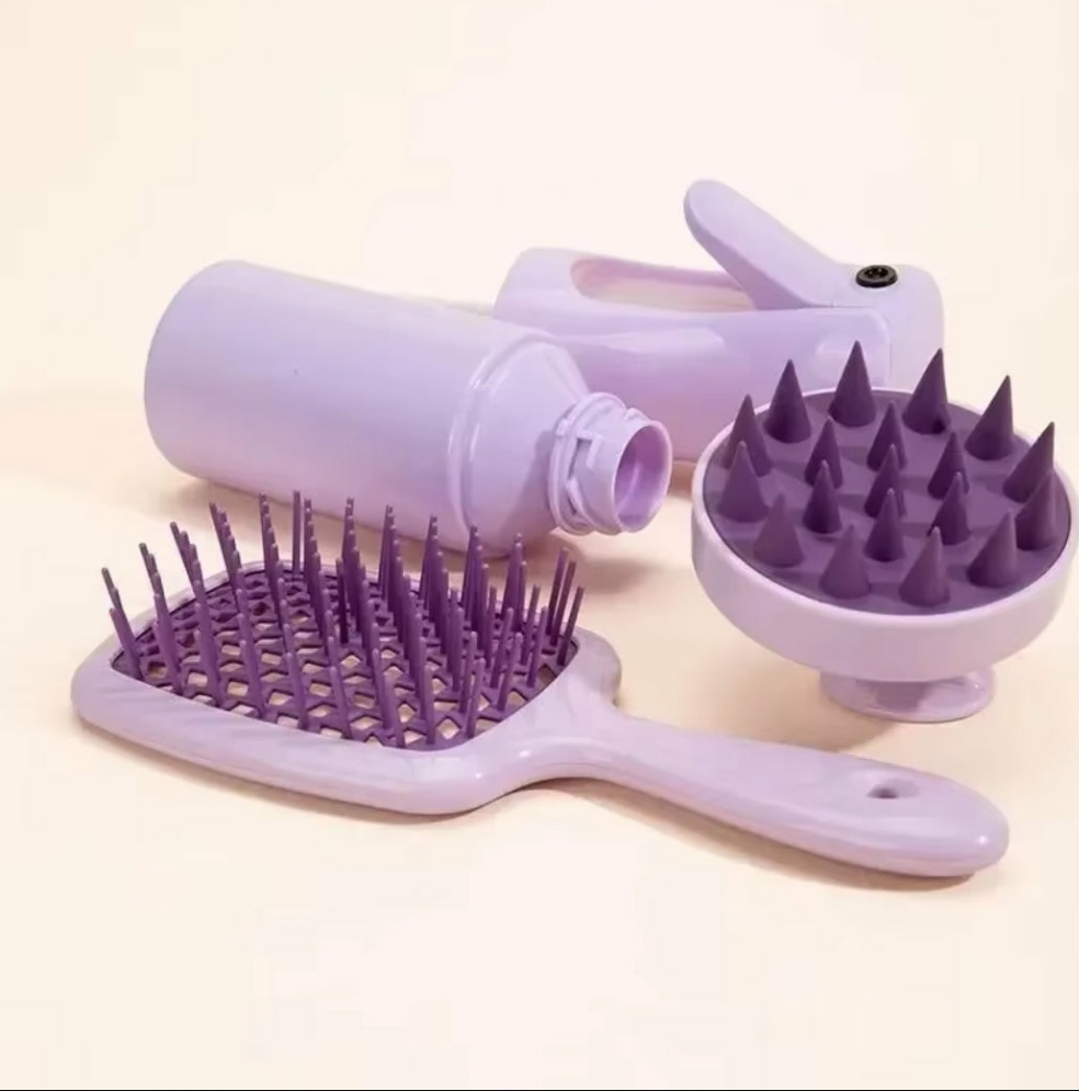 Pink Silicone Scalp Massage Combs Hair Brush