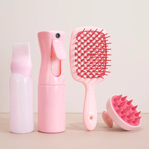 Pink Silicone Scalp Massage Combs Hair Brush