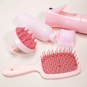 Pink Silicone Scalp Massage Combs Hair Brush