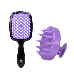 Pink Silicone Scalp Massage Combs Hair Brush